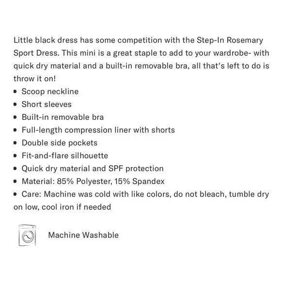 Tuckernuck TNuck NEW Black Step In Rosemary Sport Dress Built In Short Small - Picture 5 of 7